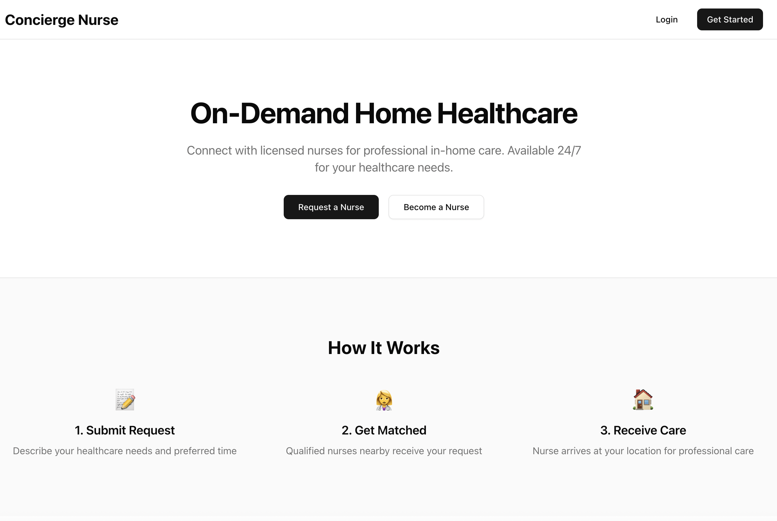 Concierge Nurse - On-Demand Healthcare Platform
